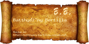 Batthyány Bertilla névjegykártya